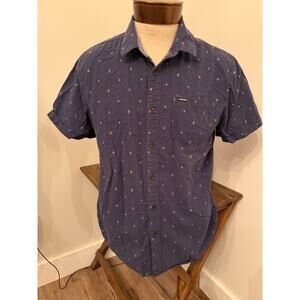 Volcom Men's Blue Short Sleeve Button Up Size XL